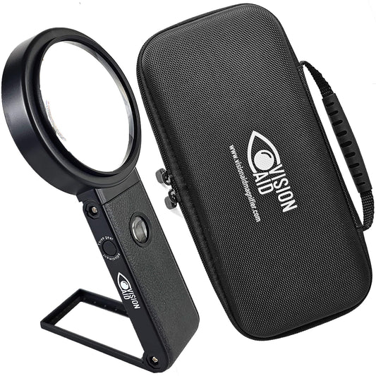 30-fache Freisprechlupe mit USB wiederaufladbar, 36 LED-Lichter, Aufbewahrungskoffer | 40-fache Lupe mit Ständer zum Lesen von Münzen, geringe Sicht