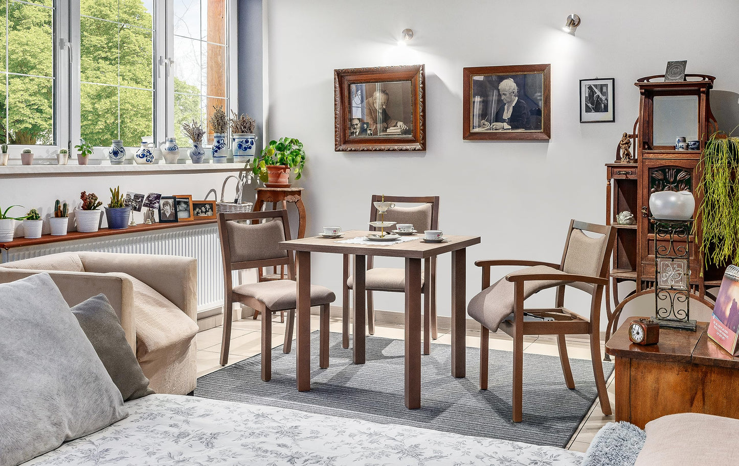 2liftu Classic Aufstehstuhl | Aufstehhilfe Sessel | Seniorenstuhl (Natural Beech/Grey)