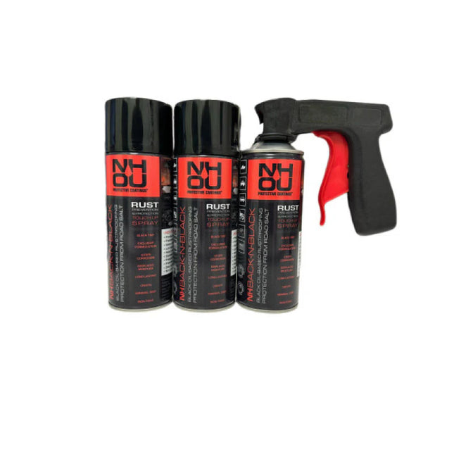 NHOU Ölbeschichtung zur Rostschutzbehandlung – Schwarzes Aerosol-Set (400 ml x 3 + Sprühgriff)